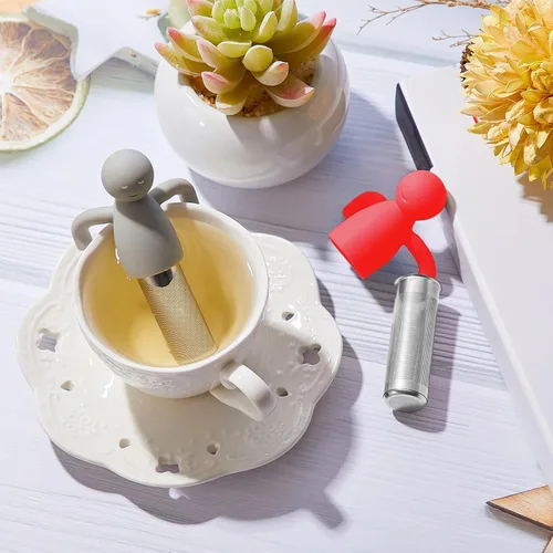 Miniatura 3 de Hicarer 2 infusor de té para té suelto, lindo colador de té de malla fina, filtro de té de acero inoxidable, difusor de té más empinado para tazas