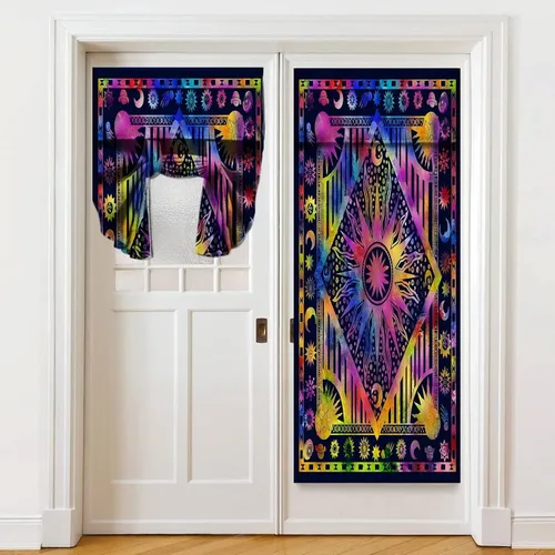 Miniatura 55 de Cortinas de puerta negras y rojas para ventanas de puerta, estampado de leopardo y cebra, cortinas de ventana para puerta de vidrio francesa