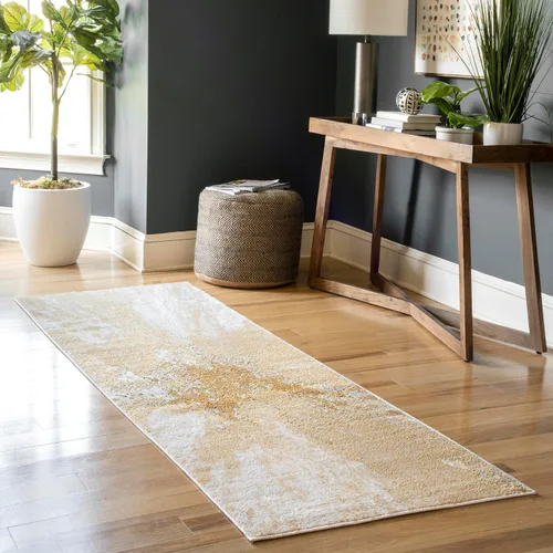 nuLOOM alfombra para corredor Cyn Abstract dorada de 2 pies 8 pulgadas x 8 pies Oro