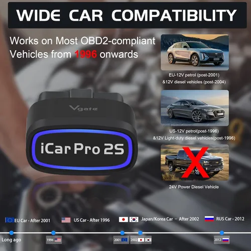 Miniatura 8 de iCar Pro 2S OBD2 Adaptador Bluetooth Comprobación motor lector de código de vehículo Herramientas de diagnóstico para iOS y Android y Windows Hecho