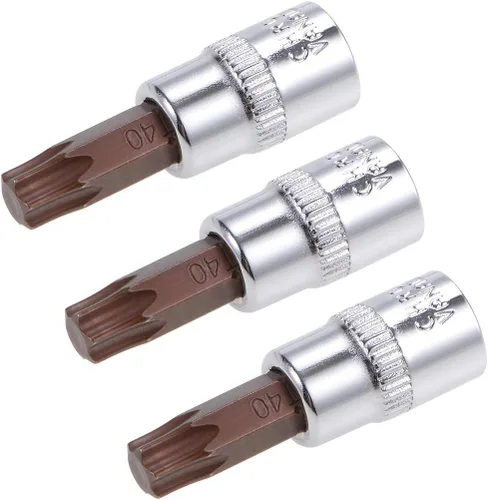 Miniatura 5 de uxcell 3 piezas de 1/4 pulgadas de unidad x T20 Torx zócalo, brocas de acero S2 CR-V sockets 1.496 in longitud uso con llave de trinquete, barra