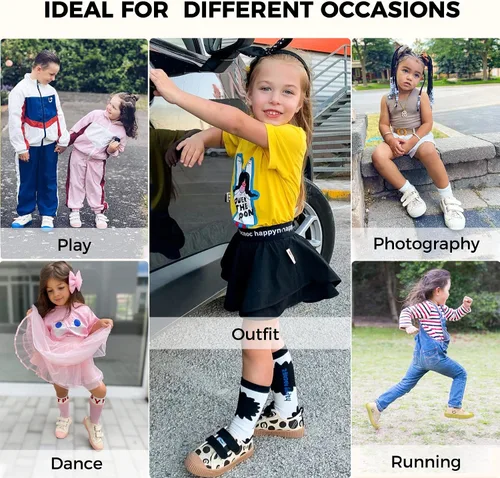 Miniatura 4 de Zapatos para niños y niñas, zapatos de lona con velcro y suela de color caramelo, tallas 6-14