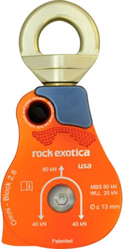 Miniatura 10 de Rock Exotica Omni-Block Swivel Pulley – High-Strength Swivel Pulley with Sideplate Access for Rigging – Made in The USA