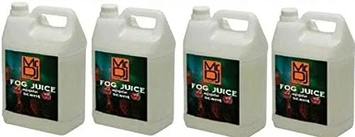Paquete con 4 artículos: MR DJ Fog Juice Fluid Lemon Scent Galones de niebla/humo/neblina Máquina de recarga de jugo líquido líquido a base de agua