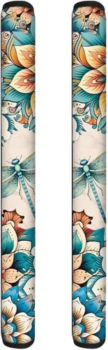 Miniatura 27 de DISNIMO Juego de 2 fundas para manijas de puerta de refrigerador con diseño floral de mariposa azul, protector de decoración de electrodomésticos