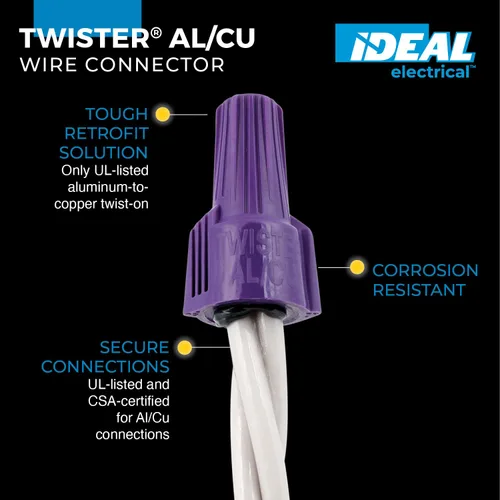 Miniatura 2 de IDEAL 30-1765S Twister Al/Cu - Conector de cable, 65 - morado, 1 libra (paquete de 10)