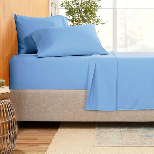 Miniatura 22 de Juego de ropa de cama de 800 hilos de 4 piezas, 100% algodón egipcio, sábana bajera de algodón de fibra larga, se adapta a colchones de hasta 12