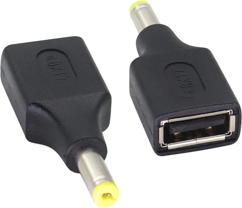 Miniatura 11 de Paquete de 2 adaptadores de corriente CC de 2.5 × 0.028 in a USB CC USB 2.0 A hembra a CC 2.5 × 0.028 in macho 5 V CC conector de barril de carga