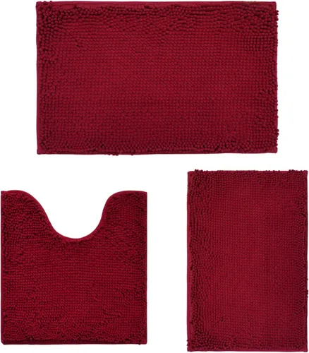 Miniatura 46 de Juego de alfombras de baño de 2 piezas, súper absorbente suave, gruesa, lavable en lavadora, alfombra de baño de chenilla antideslizante, alfombra