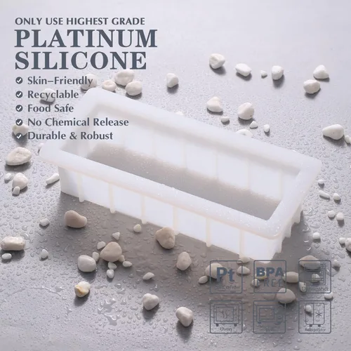 Miniatura 2 de Nicole - Molde de silicona para pan de 10 pulgadas, flexible, rectangular, para jabón B0260