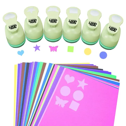 Miniatura 9 de UCEC Perforadora para Manualidades, 9 Piezas Perforadoras de Papel de 5/8 Pulgadas para Manualidades Formas de Perforación Perforadora