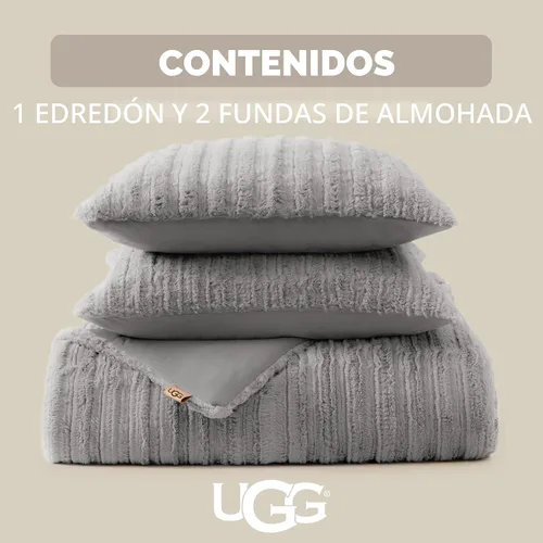 Miniatura 3 de UGG Juego de edredón Full/Queen con 2 fundas de almohada, ropa de cama de pelo sintético suave, cálido, edredón alternativo de plumón lavable