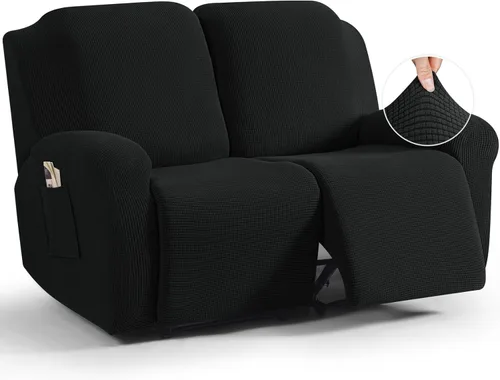 Miniatura 23 de TAOCOCO Funda reclinable de 4 piezas, funda elástica para sofá reclinable de 4 piezas, funda reclinable con 1 asiento, protector suave, fundas