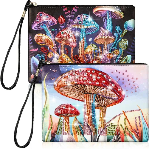 Miniatura 12 de Geyoga 2 Piezas Monederos de Pintura de Diamantes DIY 5D Pintura de Diamantes DIY Bolso de Mano Arte de Diamantes Bolso de Muñeca Clutch