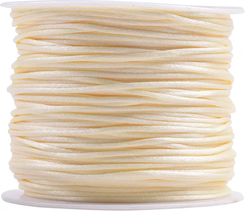 Miniatura 84 de KONMAY 80 Yardas 1.0mm Cordón Rattail de Nylon Satén Seda Trim Hilo para Cuentas para Nudos Chinos, Kumihimo, Trabajo con Cuentas, Macramé, 2-Azul