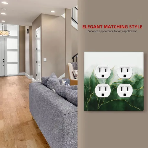 Miniatura 294 de Placa Decorativa de Pared de Granja Rústica con Cuerno de Madera para Puerta de Granero 1 Banda Duplex Cubiertas de Toma Eléctrica Soltera