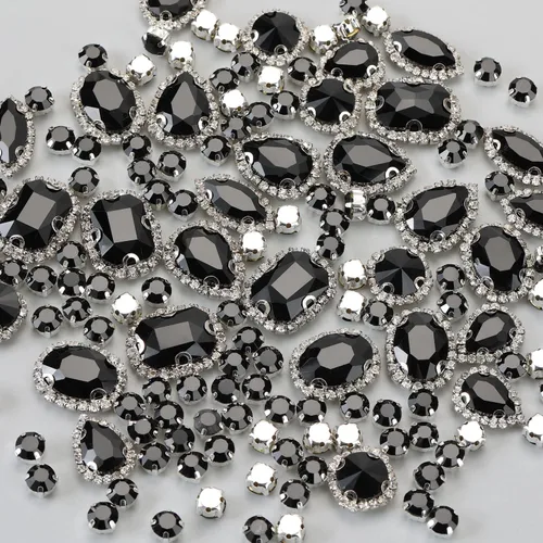 Miniatura 16 de Diamantes de imitación dorados, Choupee Diamantes de imitación para coser, Gemas de vidrio para coser, Joyas para ropa, manualidades de ropa, Garra
