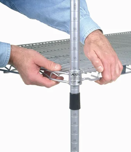 Miniatura 7 de Nexel Poly-Z-Brite Unidad de Estantería de Alambre Ajustable, 4 Niveles, Estante Organizador de Servicio Pesado Multiusos, 14" x 36" x 74