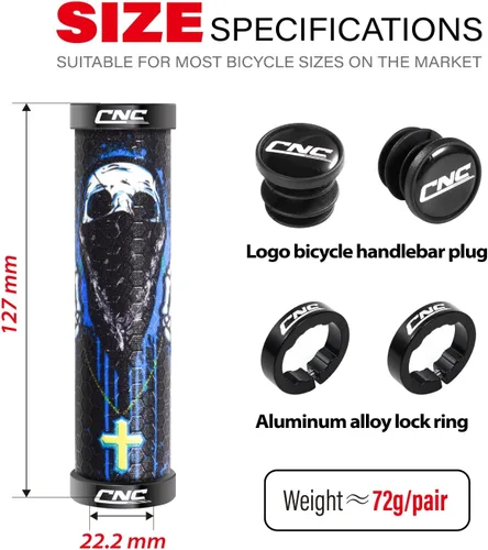 Miniatura 2 de CHOOEE Manillar de bicicleta de montaña con abrazadera de doble bloqueo, manillar de ciclismo antideslizante de goma MTB Grips,0.866 in Bicicletas