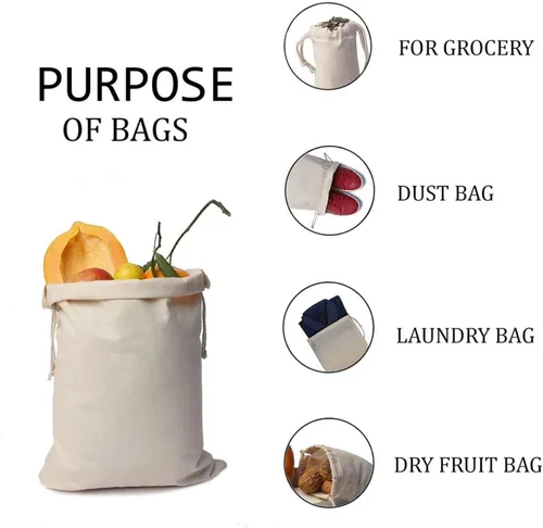 Miniatura 5 de 100 piezas bolsas de muselina de algodón premium de 2 x 3 pulgadas con doble cordón, bolsas reutilizables de algodón natural con cordón, bolsas