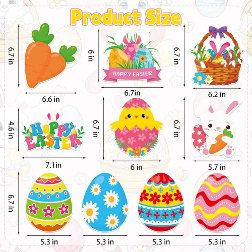 Miniatura 7 de 40 decoraciones de remolinos colgantes de Pascua, huevos de Pascua, remolinos colgantes para techo, decoraciones de papel de aluminio