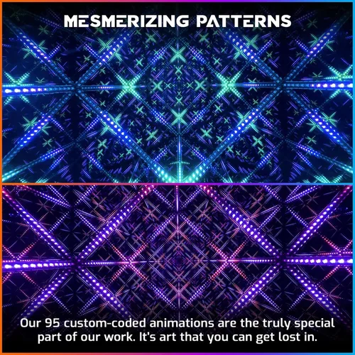 Miniatura 6 de La Compañía de Iluminación Hyperspace HyperCube Infinity Cube LED Light - Lámpara de Escritorio de Mesa Reactiva al Sonido de 10 Pulgadas - Lámpara