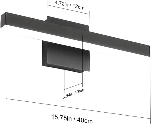 Miniatura 7 de Aipsun - Lámpara LED para baño moderna, color negro