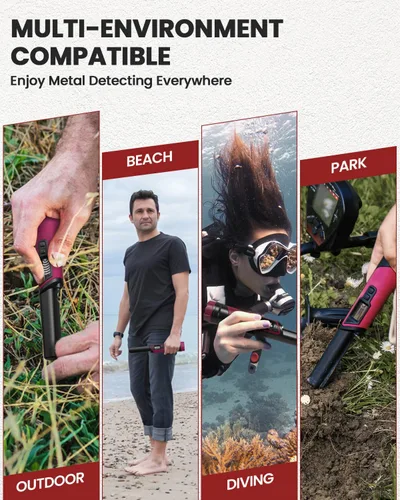 Miniatura 9 de DR.ÖTEK Detector de metales Pinpointer para adultos y niños, IP68 totalmente impermeable, detector de metales subacuático, puntero de mano