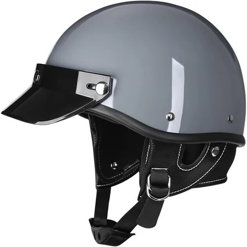 Miniatura 5 de Motorcycle Retro Half Helmet Bicycle Scooter Moped Jet Motorbike Helmet DOT Certified