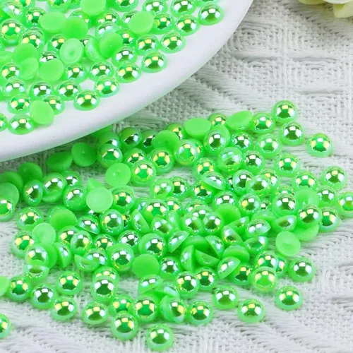 Miniatura 67 de 1500 PIEZAS 4mm Perlas Blancas de Media Parte Plana para Manualidades Joyería Álbum de Recortes Decoración de Uñas, Perlas de Parte Plana para Blanco