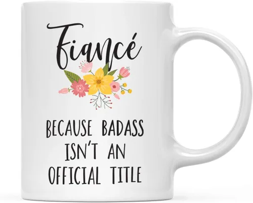 Miniatura 63 de Andaz Press Taza de café de 11 onzas, regalo de broma, tía porque Badass no es un título oficial, gráfico floral, 1 paquete