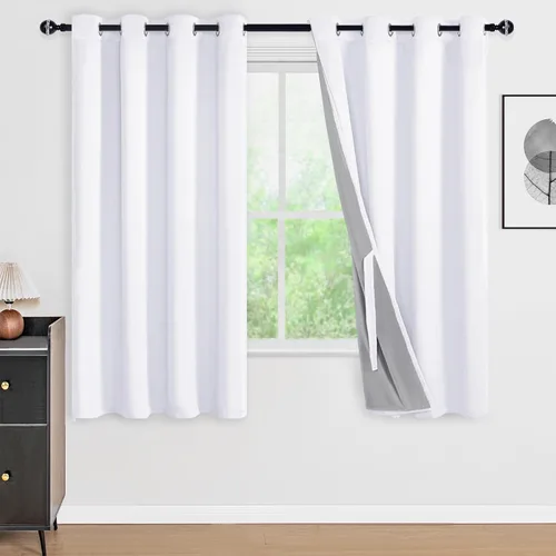Miniatura 142 de DWCN Cortinas 100% opacas de 84 pulgadas de largo para dormitorio con forro negro, paneles de cortina de ventana de doble capa con aislamiento Azul