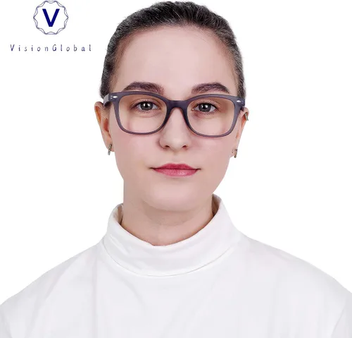 Miniatura 5 de VisionGlobal Lentes de bloqueo de luz azul para mujeres/hombres, antifatiga ocular, lectura en computadora, gafas de TV, elegante marco cuadrado