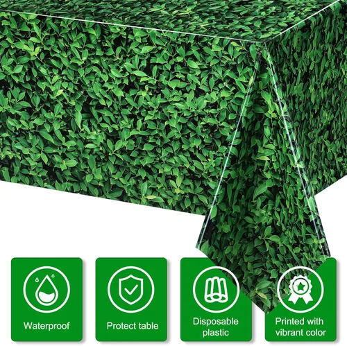 Miniatura 4 de Tatuo 1 Piezas Telón de Fondo de Hojas Verdes Jumbo para Fotografía Hoja 3D Impermeable Hojas de Árbol Fondo Accesorio para Cabina de Fotos Manteles