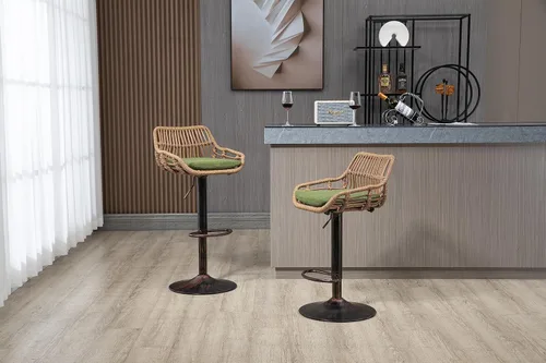 Miniatura 4 de Juego de 2 taburetes de bar giratorios con reposapiés ajustables para cocina, comedor, 2