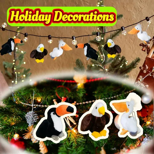 Miniatura 5 de Peluche de águila calva para niños, peluches Kawaii de águila calva, juguetes de peluche suaves de pájaro, mini animales de peluche para niñas