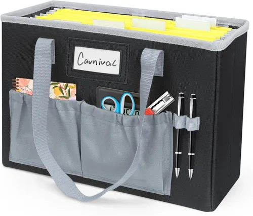 abcxgood Caja organizadora de archivos de escritorio, caja de archivos plegable para colgar, organizador de almacenamiento de documentos de oficina