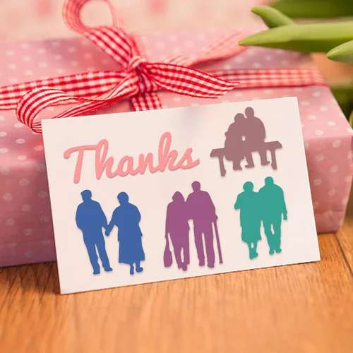 Miniatura 3 de GLOBLELAND Plantillas de estampado en relieve para pareja de ancianos, para el Día de la Madre, Día del Padre, decoración de tarjetas de bricolaje