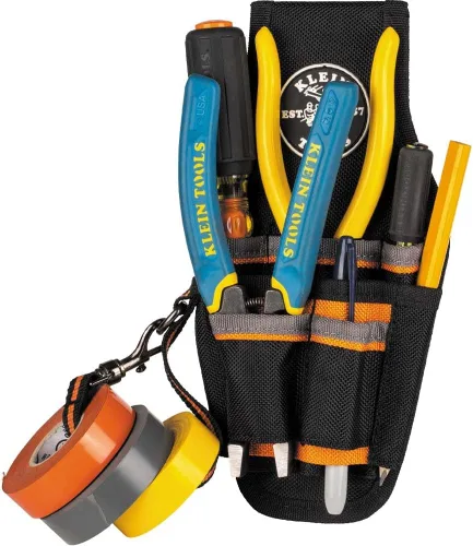 Miniatura 12 de Klein Tools 5240 Bolso para herramientas Tradesman Pro, con 9 bolsillos, cordón adhesivo, bucle de túnel de 2 pulgadas, excelente funda