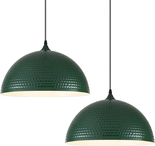 Miniatura 21 de Paquete de 2 luces colgantes doradas para isla de cocina, lámpara colgante de cúpula martillada de 12 pulgadas, luces colgantes de cocina de granja