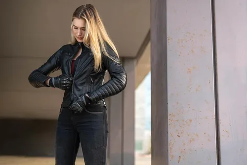 Miniatura 3 de SHIMA Winchester 2.0 Chaquetas de moto para mujer, protector de espalda de la Fuerza Aérea, chaqueta de cuero para motocicleta, chaqueta de verano