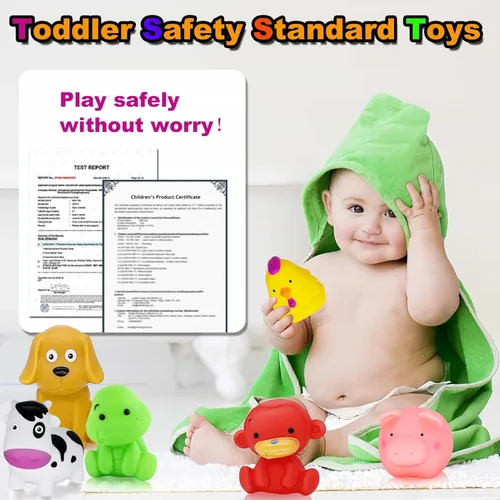Miniatura 5 de Juguetes de bañera para niños pequeños de 1 a 3 años, sin moho, sin agujeros, juguetes de baño para bebés de 6-12-18-24 meses, juguetes de piscina