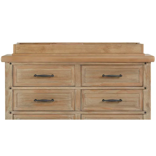 Miniatura 4 de Evolur Mini cambiador en madera de granero – Cambiador de tocador de madera maciza con soportes de seguridad y compartimentos de almacenamiento