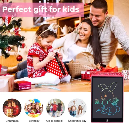 Miniatura 6 de Paquete de 2 tabletas de escritura LCD, 12 pulgadas, colorido tablero de dibujo para niños pequeños, juguete educativo borrable regalo de cumpleaños