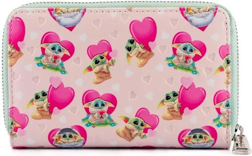 Miniatura 3 de Loungefly x Star Wars Mandalorian Grogu - Cartera con cremallera para San Valentín, Multi