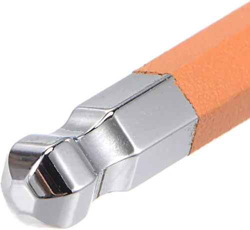 Miniatura 4 de uxcell Llave hexagonal de extremo de bola de 0.197 in, herramienta de reparación de acero S2 en forma de L con brazo largo, 4 piezas Naranja