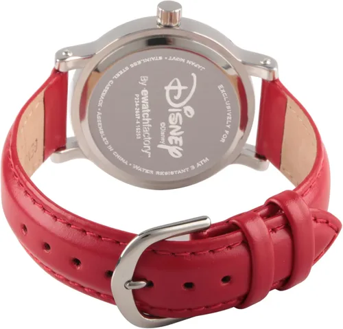 Miniatura 2 de Disney Minnie Mouse - Reloj analógico vintage de cuarzo para adultos, Rojo