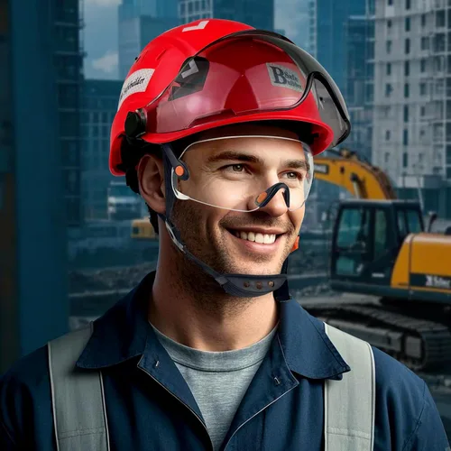 Miniatura 8 de SAFEBUILDER Casco de seguridad de construcción con visera incorporada Casco duro ABS con visera Ventilación ajustable Casco de trabajo Protección