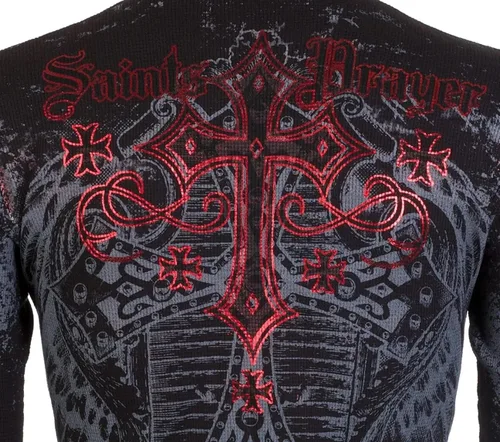 Miniatura 8 de Archaic by Affliction - Camisa térmica de manga larga para hombre, Negro, XXL