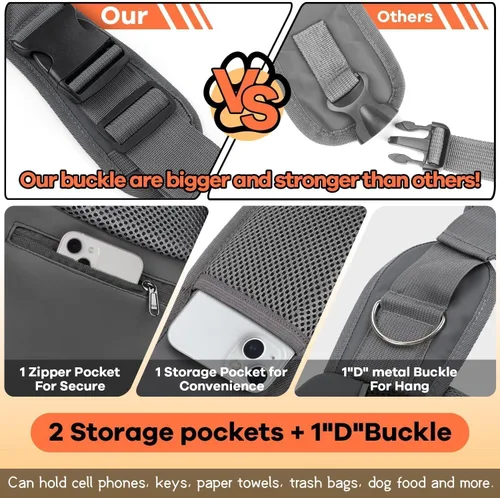 Miniatura 5 de YUDODO Transportador de mascotas para perros y gatos pequeños - Transportador de cachorros manos libres con gancho de seguridad, bolsillo grande